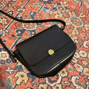 Madewell Black Leather Camera Elegant Black Crossbody Bag